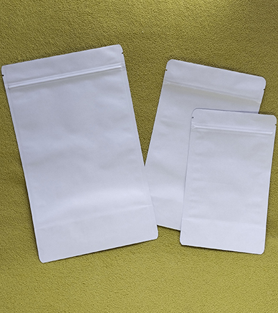 Дойпак пликове с висока бариера, Бели крафтови торбички тип Дойпак