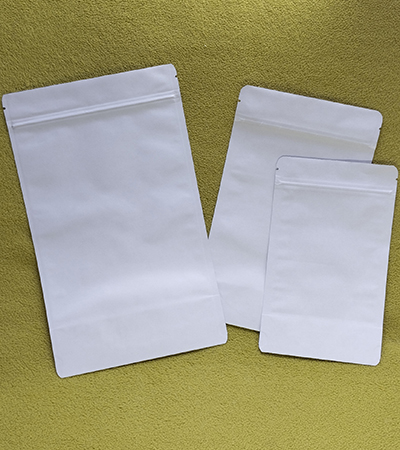 White Kraft Aluminum High Barrier Doypack Pouches