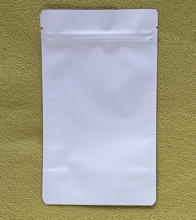 White Matte Aluminum Free, High Barrier DoyPack Zipper Pouches