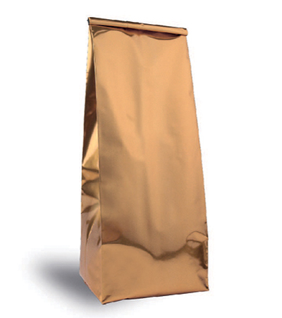 Златни лъскави алуминиеви странични торбички за кафе с висока бариера