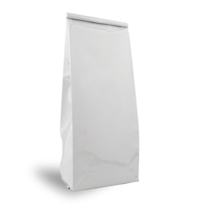 Бели лъскави алуминиеви странични торбички за кафе с висока бариера