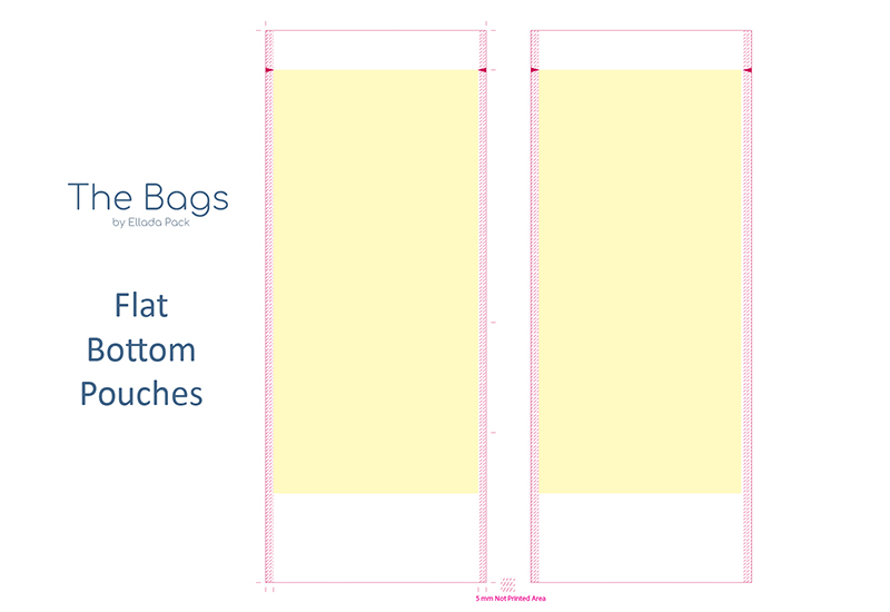 σακουλάκια επίπεδης βάσης, περιοχή εκτύπωσης